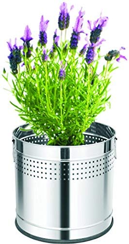 New Age Stainless Steel Office & Home Round Planter- 6 Ltrs (8
