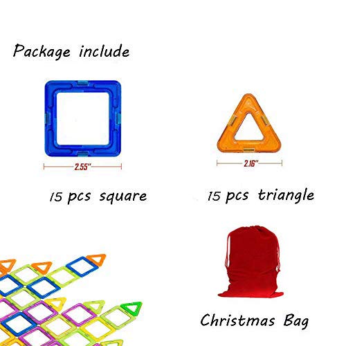 image for SHIGOO 30 Pcs Magnetic Building Blocks, Kids Building Tile Set for Ima