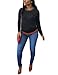 Akmipoem Women's Ribbon Stripe Patchwork Long Sleeve Pullover Tops Sweatshirt