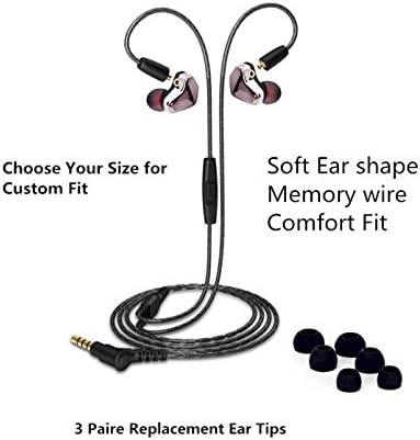RNGING S9 Dual Driver In-Ear Earphones, Wired Stereo Sport Earbuds with Mic and Noise-isolating Headphones,Dynamic Crystal Clear Sound, Ergonomic Comfort-Fit for Running, Workout, GYM