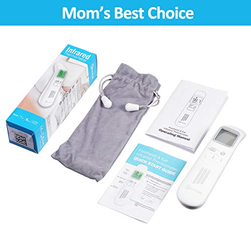 Baby Ear and Forehead Thermometer, EIVOTOR Medical Digital Infrared Temporal Thermometer for Fever, Instant Accurate Readings Suitable for Newborn, Infant, Toddler, Kid and Adult, FDA