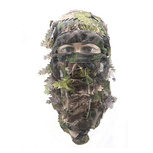 EAmber Ghillie Camouflage Leafy Hat 3D Full Face Mask Headwear Turkey
