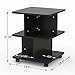 Tribesigns Modern Side End Table for Living Room, 3 Tier Bedside Table Night Stand with Wheels and Storage Shelf for Bed Room,Black