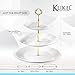 Klikel 3 Tiered Serving Stand - Gold Metal Rod With White Serving Trays - Round Platter Stand And Buffet Server - Kitchen Décor And Storage Solution
