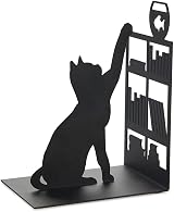 Balvi Fishing Cat Bookend Black Iron Decorative Library Figure 17cm view 5