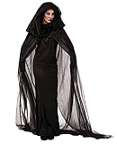 Aoibox Women's Halloween Costume Witch Prom Dress with Long Cloak
