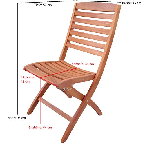 DEGAMO Gartenstuhl Klappstuhl Capo aus Eukalyptus Hartholz, klappbar, 2 STÜCK – Bild 6