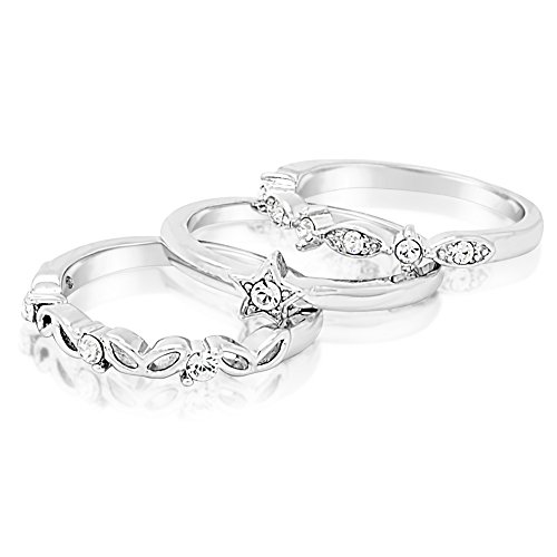 FAPPAC Star Stacking Ring Enriched with Swarovski Crystals - 6