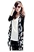 CA Mode Women's Skull Print Open Cardigan Asymmetric Blouse Top Black M to L,Black,M to L