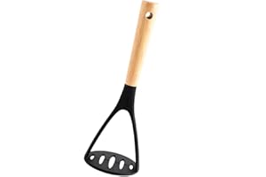 Silicone Potato Puree Press with Wooden Handle, Suitable for Pressing Mashed Potatoes, Garlic Puree, Pumpkin Puree, Sweet Pot