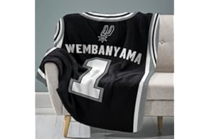 THE SLEEP SQUAD Sleep Squad San Antonio Spurs Victor Wembanyama 60 x 80 Raschel Plush Blanket an NBA Throw