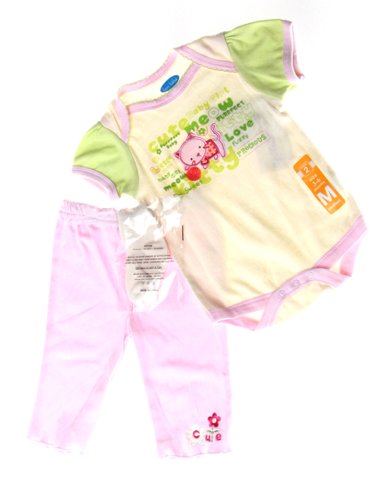Bon Bebe Baby Girls 3pc Set Size 3-6Mos