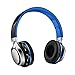 Aita Bluetooth Headphones Wireless Headset, Foldable On ear Headphones with FM Radio, Microphone, TF Card Reader and LED lights for iPhone Android Mp3 Tablet, BT816 (Blue)