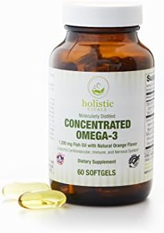Holistic Vitals - Concentrated Omega-3 Fish Oil, with great tasting Natural Orange Flavor (60 Count)