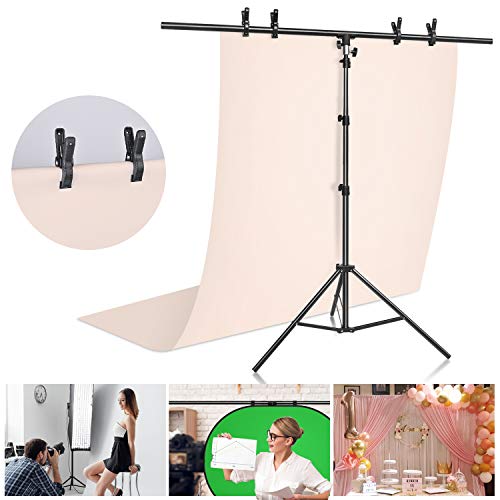 Yesker T Shape Backdrop Stand Kit 8.5ftx5ft Adjustable Portable Photo