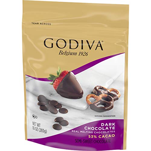 Godiva Dark Chocolate Premium Baking Chocolate Wafers, 10 oz - Thumbnail 6