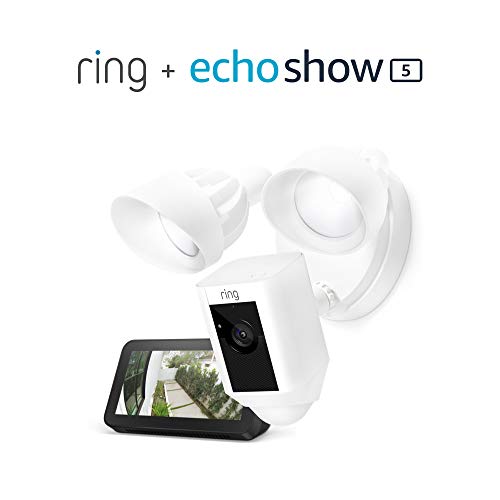 Ring Floodlight Camera (White) with Echo Show 5 (Charcoal) Pricepulse