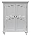 Teamson Home Versailles Wooden Freestanding Floor Storage Cabinet with 2 Adjustable Interior Shelves 3 Storage Spaces and 2 Floral Scroll Doors, White