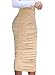 Merryfun Women's High Waist Ruched Frill Ruffle Pencil Mid-calf Skirt