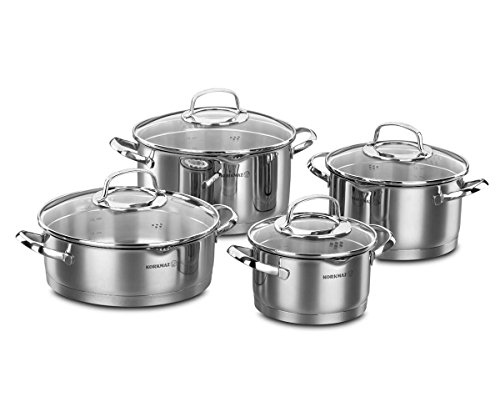 Korkmaz Steama 8 Piece High-End Stainless Steel Cookware Set