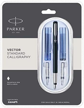 Parker Vector Standard Red CT Calligraphy Fountain Pen Set