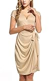 Women's Classic Cap Sleeve V-Neck Draped Tie-Belt Cocktail Wrap Dress