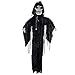 Halloween Haunters Animated Hanging Life-Size Scary Zombie Skull Reaper Speaking with Moving Arms Prop Decoration - Evil Skeleton Face with Red Light Up Eyes - Haunted House Graveyard Party Display