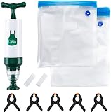 Sous Vide Bags Kit for Anova, Joule and all Popular Brands - 20 Reusable BPA FREE GREEN APRON Sous Vide Bags [2 Sizes], 1 Hand Pump, 5 Sous Vide Clips, 2 Bag Sealing Clips, BPA FREE and FDA Approved