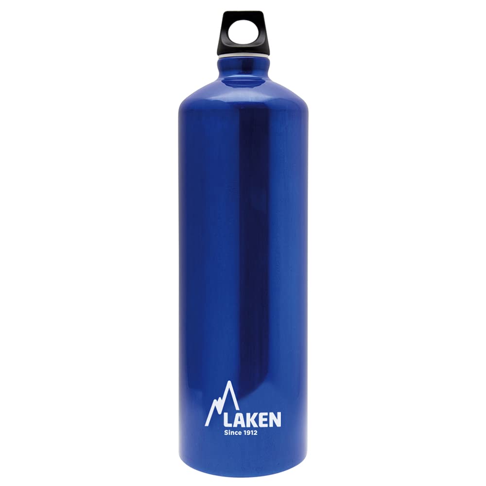 Laken Futura Water Bottle with Narrow Mouth, Single Wall Lightweight Aluminum BPA, Leak-Proof Screw Cap, 1.5 Litre, Blue