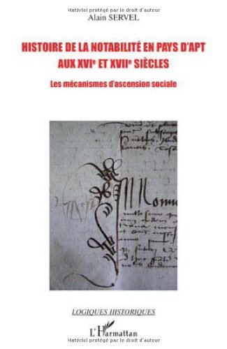 Histoire de la notabilité en pays d'Apt aux XVIe et XVIIe siècles