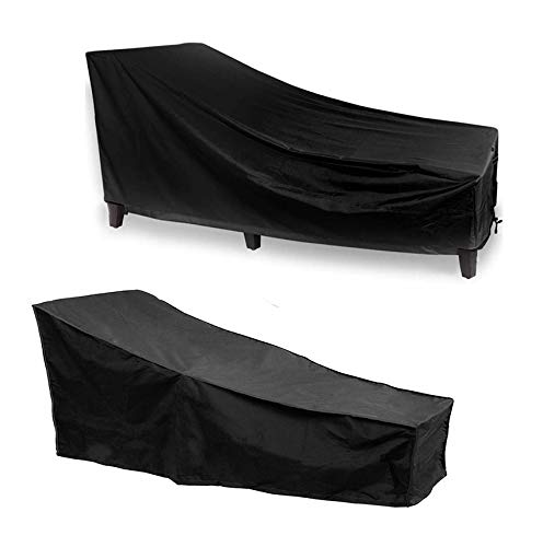 UCARE 2 PCS Lounge Chair Cover Garden Waterproof Patio Chaise Lounge Cover Outdoor Dust-proof Beach Chair Furniture Protection Cover Black 82in (2PCS)
