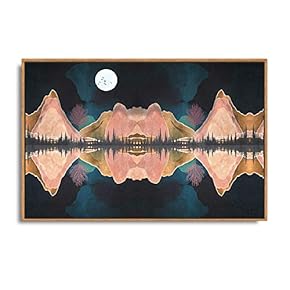 Framed Canvas Home Artwork Decoration Abstract Mountain Nature Scenery Canvas Wall Art for Living Room, Bedroom - 16x24 inches