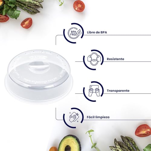 Microwave Cover BPA Free for Kitchen - Microwave Lid Perfect for Protecting Food Dishes - Microwave Cover 24cm Diameter