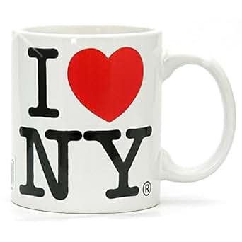 Amazon.com: I Love NY blanco 11 oz taza de café, Microondas ...