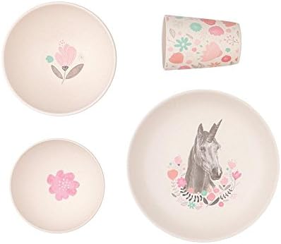Love Mae Bamboo Set - Unicorn Supper, Natural/Multi (4-Piece)