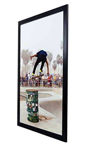Premium Poster Frame 24" x 36" with 1 1/2 Inch Wide Basic Solid Frame Border - Clear Front Layer, Hanging Clips (Set of 2, Black) - Thumbnail 5