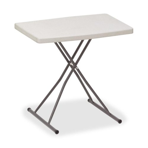 Wholesale CASE of 5 - Iceberg Lightweight Adjustable Personal Table-Personal Table, Adjusts 25 or 28"H, 30"x20"x28, Platinum