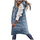 Long Puffer Vest for Women Lightweight Sleeveless