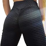 Fittoo Women's Honeycomb Ruched Butt Lifting High Waist Yoga Pants Chic Sports Stretchy Leggings