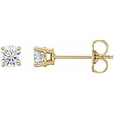 Solid 14k Yellow Gold 1/2 Cttw Lab-Grown Diamond Stud Earrings (.50 Cttw)