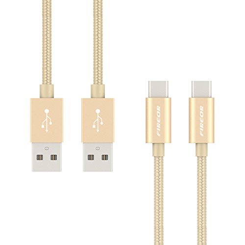 USB C Cable (2 pack, 3.3ft/1m) Fireor Nylon Braided Type C Cable with Reversible Connector for Samsung Galaxy S8, Google Pixel, Nexus 5X/6P, OnePlus 2/3/3T and More USB Type C Devices. (Gold) USB C Cable (2 pack, 3.3ft/1m) Fireor Nylon Braided Type C Cable with Reversible Connector for Samsung Galaxy S8, Google Pixel, Nexus 5X/6P, OnePlus 2/3/3T and More USB Type C Devices. (Gold)