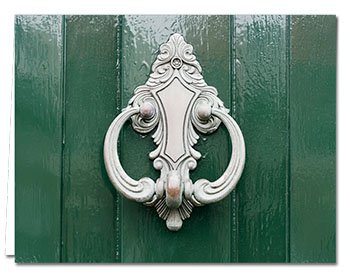 72 Note Cards - Door Knockers - 6 Designs - Blank Cards - Off-White Ivory Envelopes Included