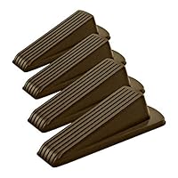 UPZHIJI Rubber Door Stopper, Multi Surface Door Stop Wedge with Heavy Duty Design,Flexible and Non Scratching Door Holder (4 Pack, Brown)