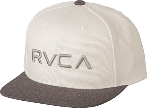 RVCA Men's Twill Snapback Hat, Off White, One Size