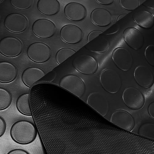 GOOFCXO 16.4 x 3.3Ft Coin-Grip Garage Floor Mat 3MM Thickness Heavy Duty Garage Floor Rubber Mat Non-Slip Rubber Floor Mat Garage Flooring Mat for Garage Industry Home Gym Workshop, Black