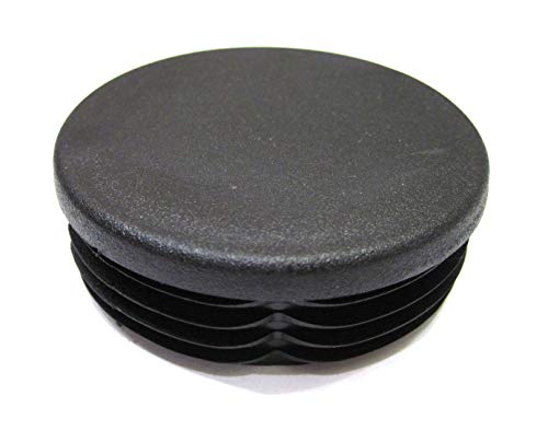 4 Pack: 2 1/4 Inch Round Black Plastic Tubing Hole Plug, Pipe Tubing End Cap, Steel Fence Post and Furniture Pipe Tube Cover