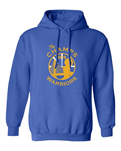 BTA Apparel New Graphic Shirt The Champs Golden State 2018 Men's Hooded Sweatshirt (Royal, Adult Medium)
