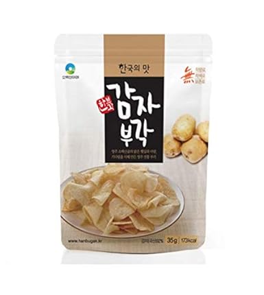 Amazon Com Korean Premium Traditional Crisp Potato Bugak Snack 35g K Foods Mukbang Ê°ìë¶ê°