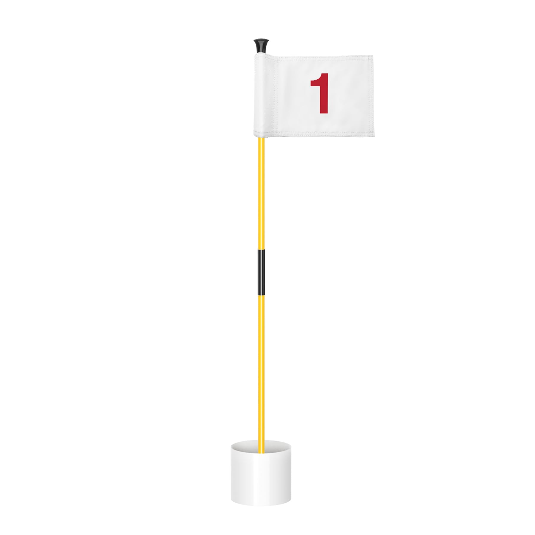 Photo 1 of KINGTOP Miniature Golf Flagstick, Practice Putting Green Flags for Yard, Golf Pin Flag Hole Cup Set, Portable 2-Section Design, 3ft Flagpole, White Flag Numbered #1, Indoor | Outdoor