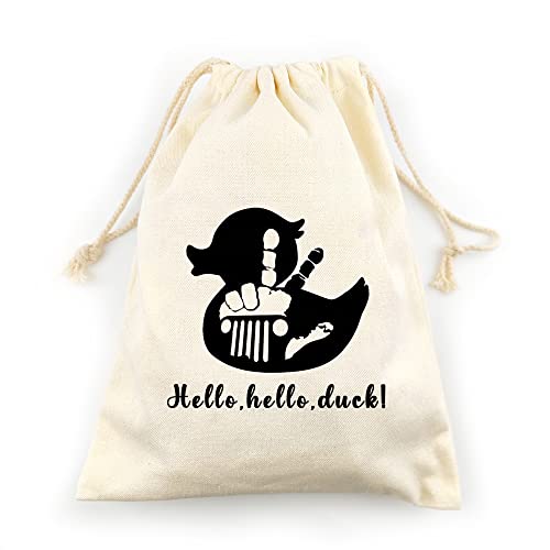 LANBAIHE You've Been Ducked Duck Duck bag Rubber Duck Burlap Drawstring Bag Reusable